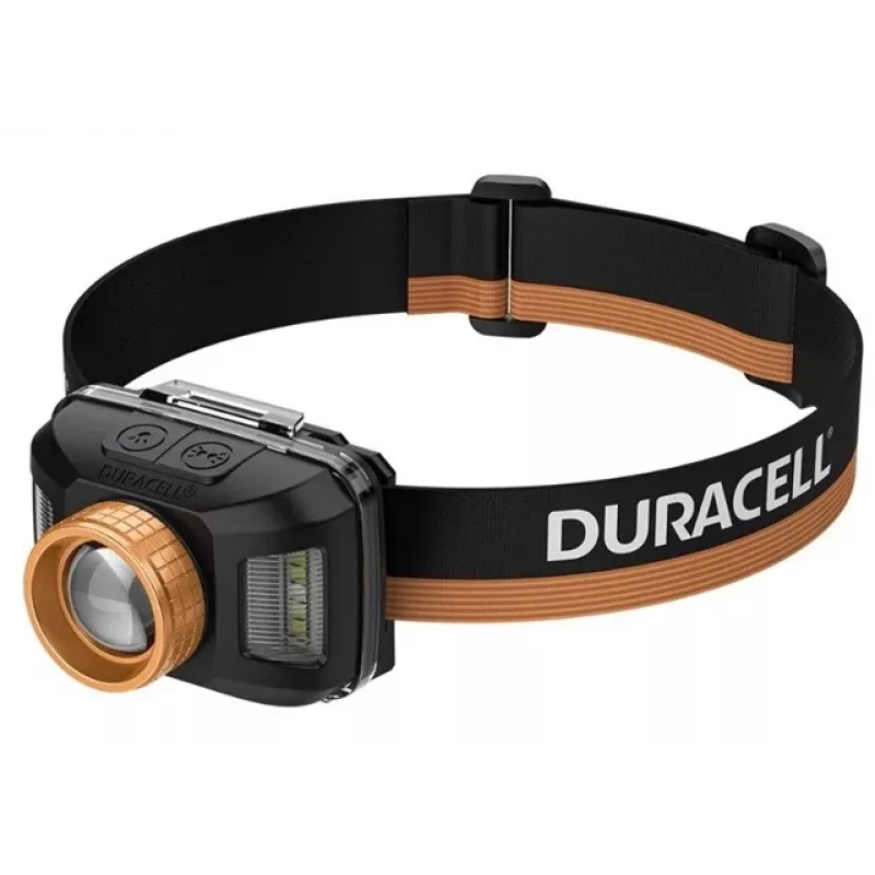 Lanterna de cabeça Duracell DH400 preta, laranja