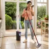 Vileda H2PrO 175775 conjunto de esfregona plana com sistema de dois depósitos, microfibra, preto/vermelho