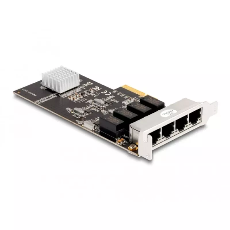 DeLOCK placa PCI Express x4 4 x RJ45 Gigabit LAN RTL8111 - PCIe - RJ-45 - PCIe 2.0 - prateado - PC - Windows 10 - Windows 11 - Windows 8.1 (88618)