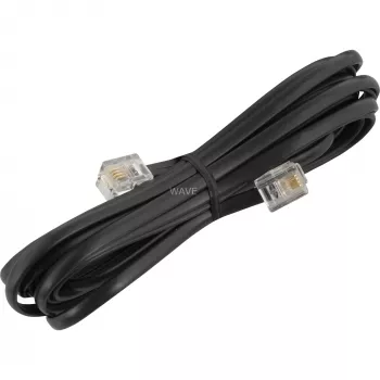 Cabo telefónico modular Goobay 50318 RJ-11 RJ-11 6 m preto