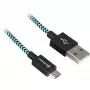 Cabo USB 2.0, ficha USB-A > ficha Micro-USB (preto/azul-claro, 3 metros, revestido)