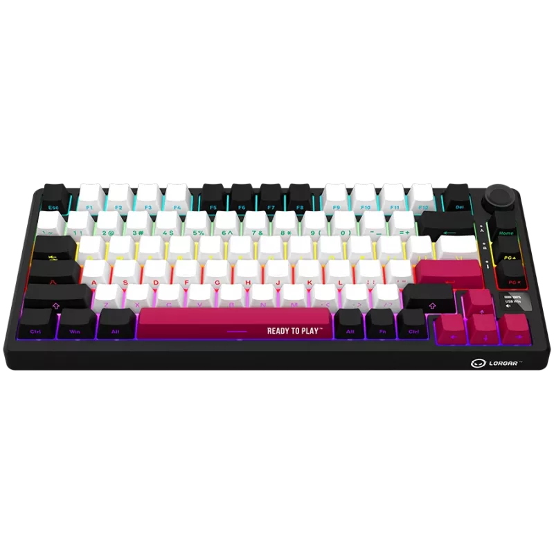 LORGAR KBP7075W teclado gaming mecânico sem fios 75%, preto/vermelho, EN