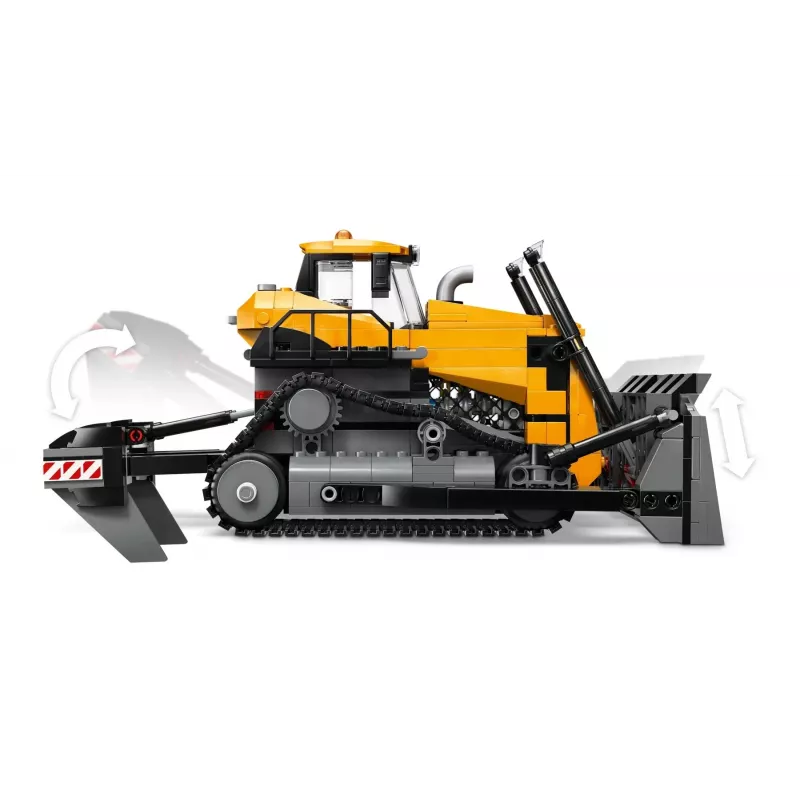 LEGO City 60466 Bulldozer amarelo com pá carregadora frontal conjunto de construção, 682 peças, 3 minifiguras, a partir dos 8 anos