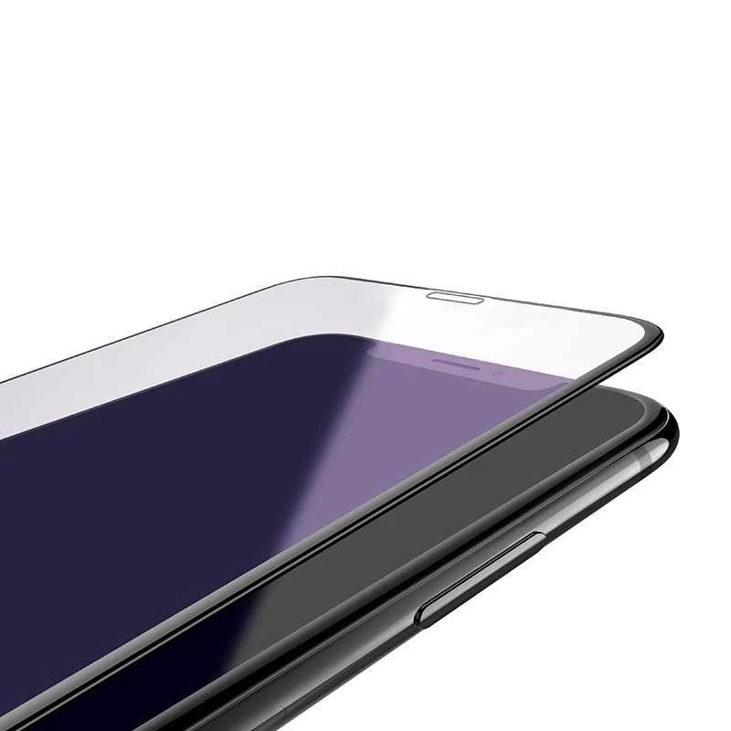 Película de proteção de ecrã em vidro temperado Devia Van Anti-blue Ray para iPhone XR 6.1, preto