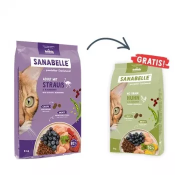 BOSCH Sanabelle Adult Ostrich & Blueberries - ração seca para gatos - 2kg