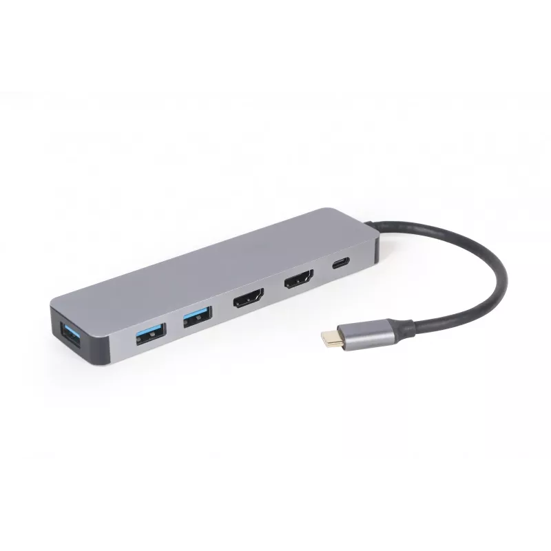Gembird A-CM-COMBO3-03 adaptador multifunções USB Type-C 3 em 1 (hub + HDMI + PD)