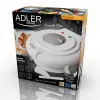 Máquina de waffles Adler AD 3038 – waffle redonda individual, 1500 W, termostato regulável, placas antiaderentes, cinzento/branco