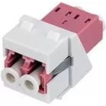 Módulo Keystone Rutenbeck KMK-LC-D OM4 branco — inserção de fibra ótica LC duplex OM4