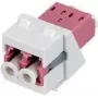 Módulo Keystone Rutenbeck KMK-LC-D OM4 branco — inserção de fibra ótica LC duplex OM4