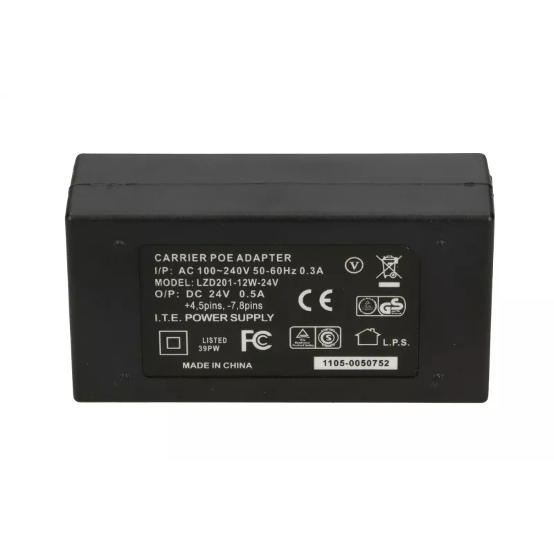 Fonte de alimentação PoE Extralink POE-24-12W 24V 0.5A 12W cabo de alimentação incluído