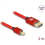 Cabo DeLOCK Mini DisplayPort para DisplayPort 8K 60 Hz 2 m vermelho metal sem bloqueio