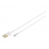 DIGITUS - Cabo Lightning - Lightning (M) para USB (M) - 1,0 m - isolamento duplo - branco - moldado - para Apple iPad/iPhone/iPod (Lightning) (DB-600106-010-W)