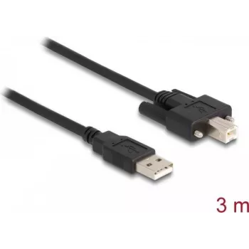 Cabo DeLOCK USB 2.0 Type-A macho para Type-B macho com parafusos 3 m