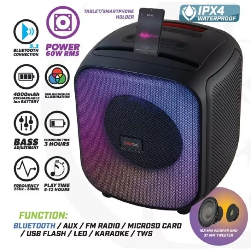 Altifalante Bluetooth FM/USB PowerCUBE 500