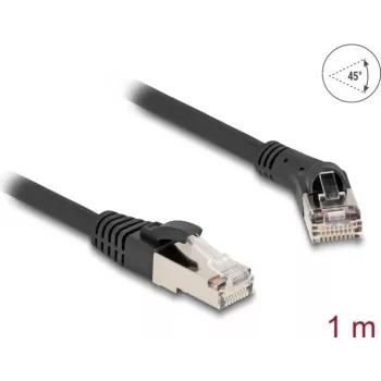 Cabo de rede DeLOCK RJ45 Cat.8.1 S/FTP 45° angular 1 m preto