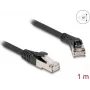 Cabo de rede DeLOCK RJ45 Cat.8.1 S/FTP 45° angular 1 m preto
