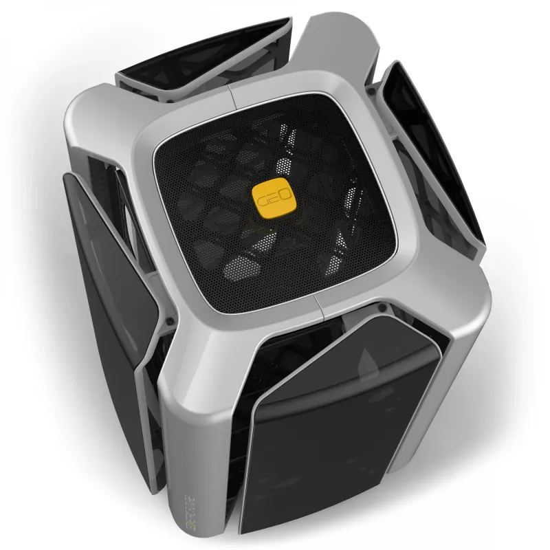 Caixa de computador Geometric Future M2 THE ARK Case TG - cinzento