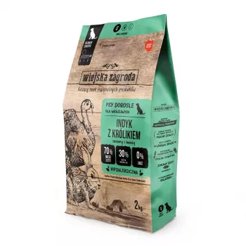Alimento seco para cães wiejskazagroda Turkey Feed 2 kg — sem cereais, hipoalergénico, para cães adultos, proteína 32%