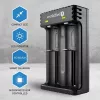 Carregador de pilhas everActive LC200 doméstico USB, 2 compartimentos, Li-Ion, compatível com A/AA/AAA/AAAA/C/D, entrada 5 V, saída 4,2 V, preto