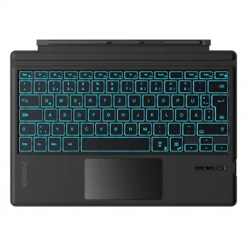 Teclado Bluetooth QWERTZ Inateck KB02027 — preto, touchpad, bateria integrada de 500 mAh, Bluetooth para série Surface Pro