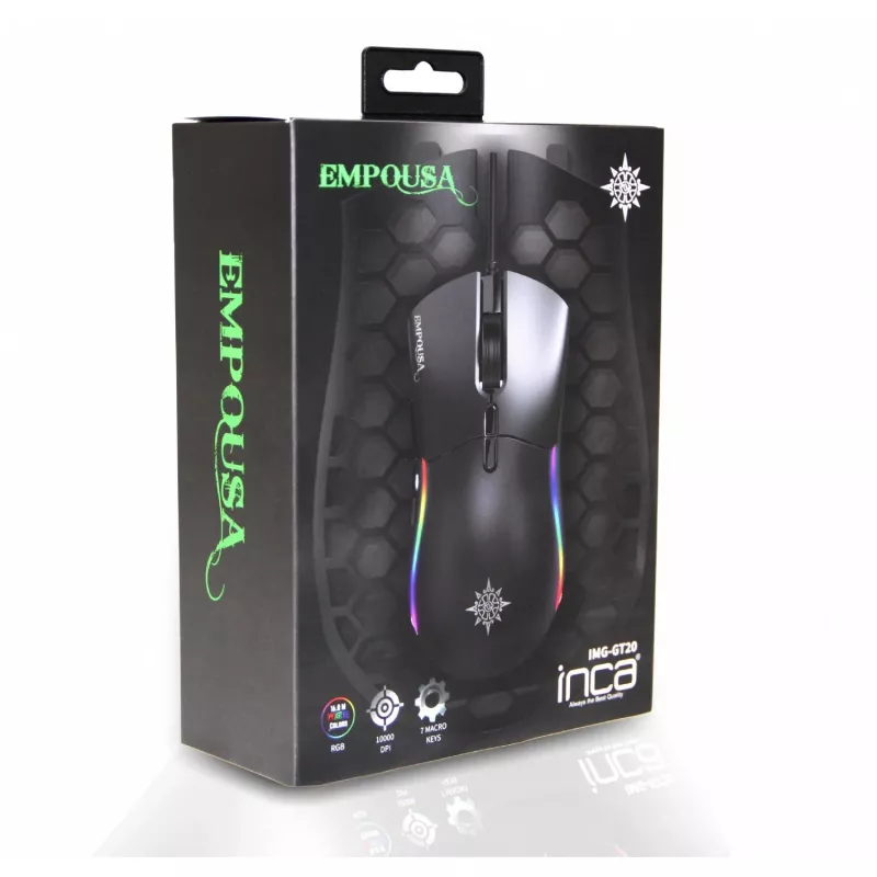 Rato gaming INCA IMG-GT20 10000 DPI. RGB. 7 botões. USB. SW retail