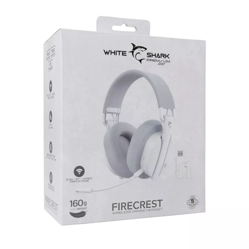Auscultadores White Shark WGH-2444 Firecrest branco
