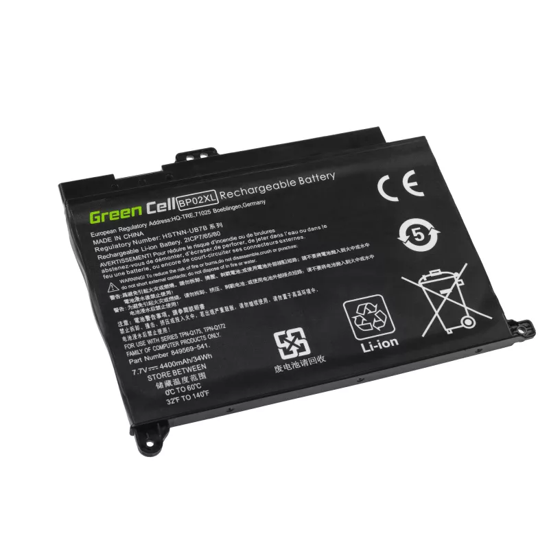 Bateria Green Cell HP150 — Polímero de lítio 4500 mAh, para HP Pavilion 15-AU / 15-AW série, preto