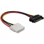 Delock 60115 cabo de alimentação SATA 15 pinos macho para Molex 4 pinos fêmea, 0,12 m