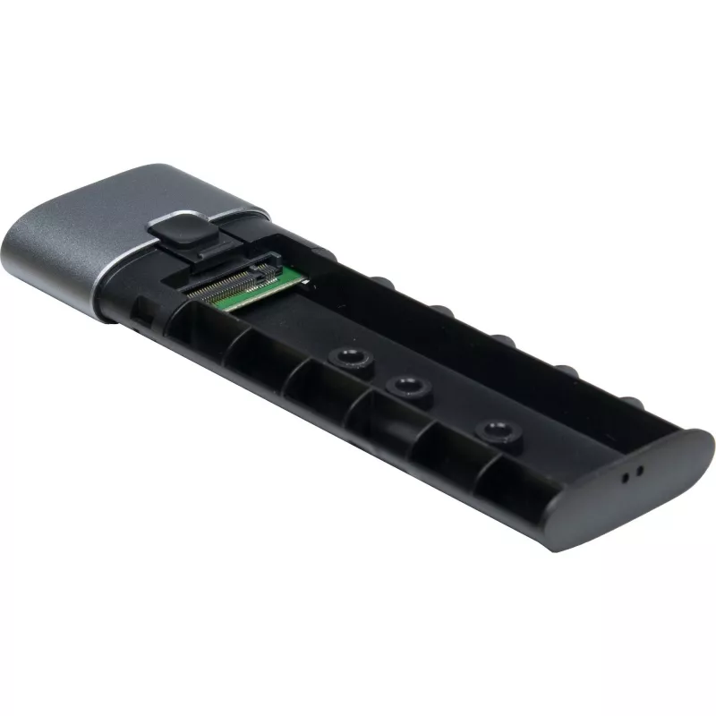 Inter-Tech GD-MS013 caixa para unidade M.2 NVMe, USB-C 3.2 Gen 2 10 Gbit/s, 113x37x12 mm, cinzento