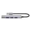 Unitek H1208A hub USB-A, 4 portas (1x USB-A 5 Gbps, 3x USB-A 2.0), alumínio, prateado
