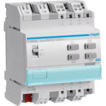 Saída de comutação/persiana KNX 4 canais 16A TYA604C (TYA604C)
