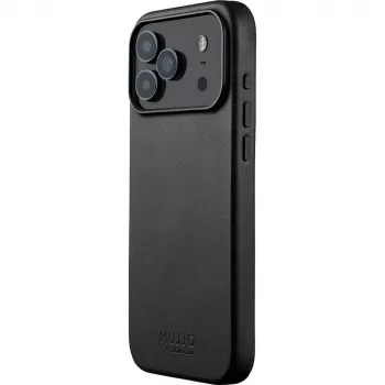 Mujjo Full Leather Case capa para iPhone 17 Pro Max preto