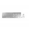 Teclado e rato finos CHERRY DW 9100 universal RF wireless + Bluetooth checo, eslovaco prateado