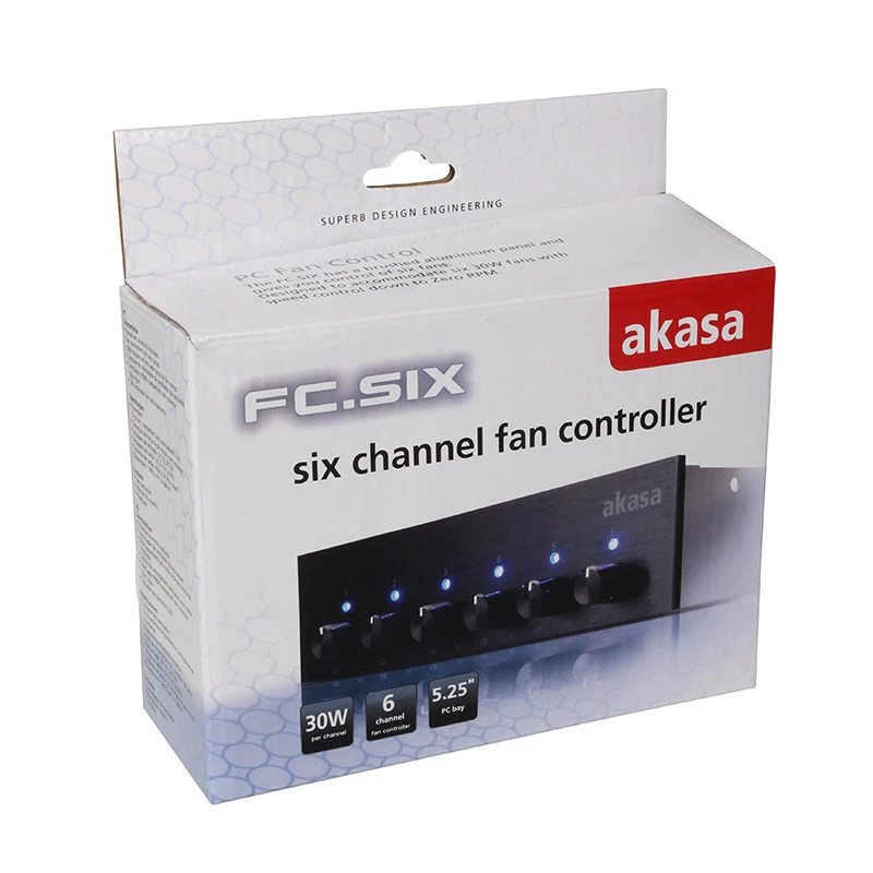 Controlador de ventoinhas Akasa AK-FC-08BKV2 preto 6 canais