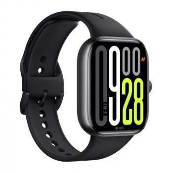 Smartwatch Xiaomi Watch 5 retangular ecrã AMOLED de 2,07 polegadas, caixa preta, bracelete TPU preto, 47,5 mm, 5 ATM