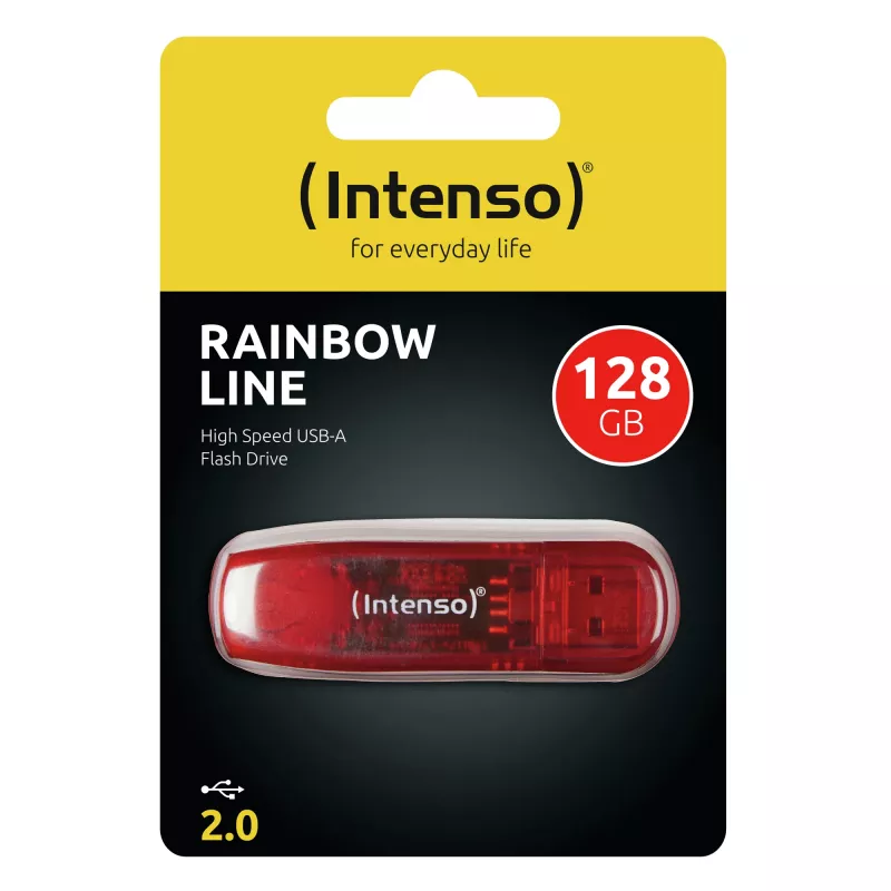 Pen USB Intenso 128 GB USB Type-A 2.0 Vermelho Transparente