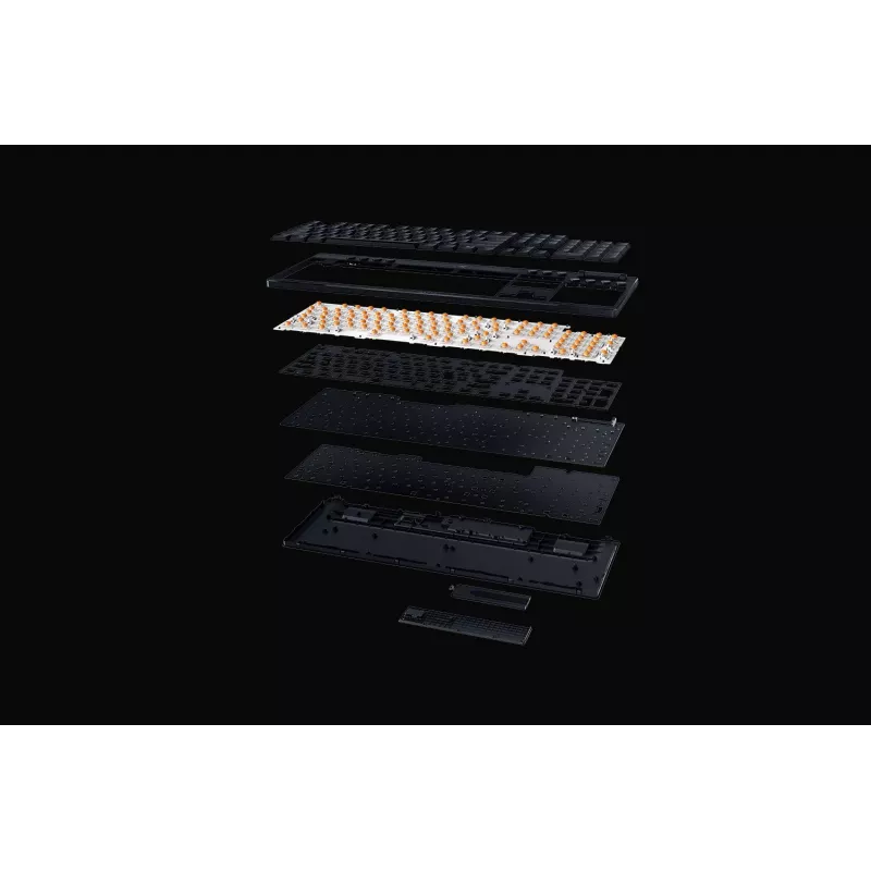 Teclado gaming Razer BlackWidow V4 Low-profile Wireless — teclas mecânicas low-profile, Bluetooth e 2,4 GHz