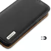 Dux Ducis Hivo bolsa de couro com aba, carteira de couro natural para cartões e documentos, Samsung Galaxy S22+ (S22 Plus), preto