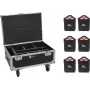 Conjunto de iluminação EUROLITE 6x AKKU IP TL-3 QCL com mala e função de carregamento