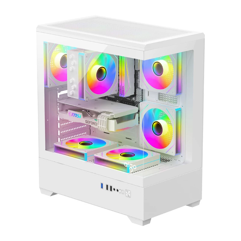 Caixa de computador DarkFlash C365 (branca) com 5 ventoinhas