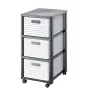 Unidade de gavetas Rotho Country Cinzento Branco, 3 gavetas, Tecnopolímero, 325×712×375 mm, antracite/branco, com rodas de transporte