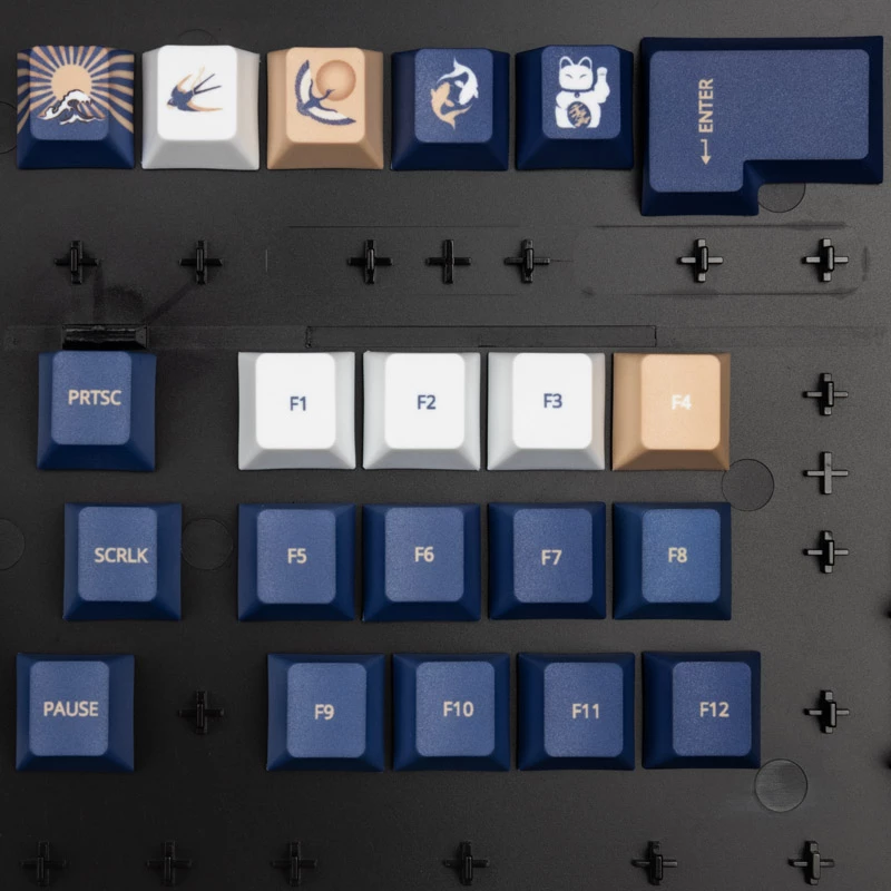 Conjunto de keycaps Traitors UKIYO-E, material PBT, layout UK (TRDUKI108UK)