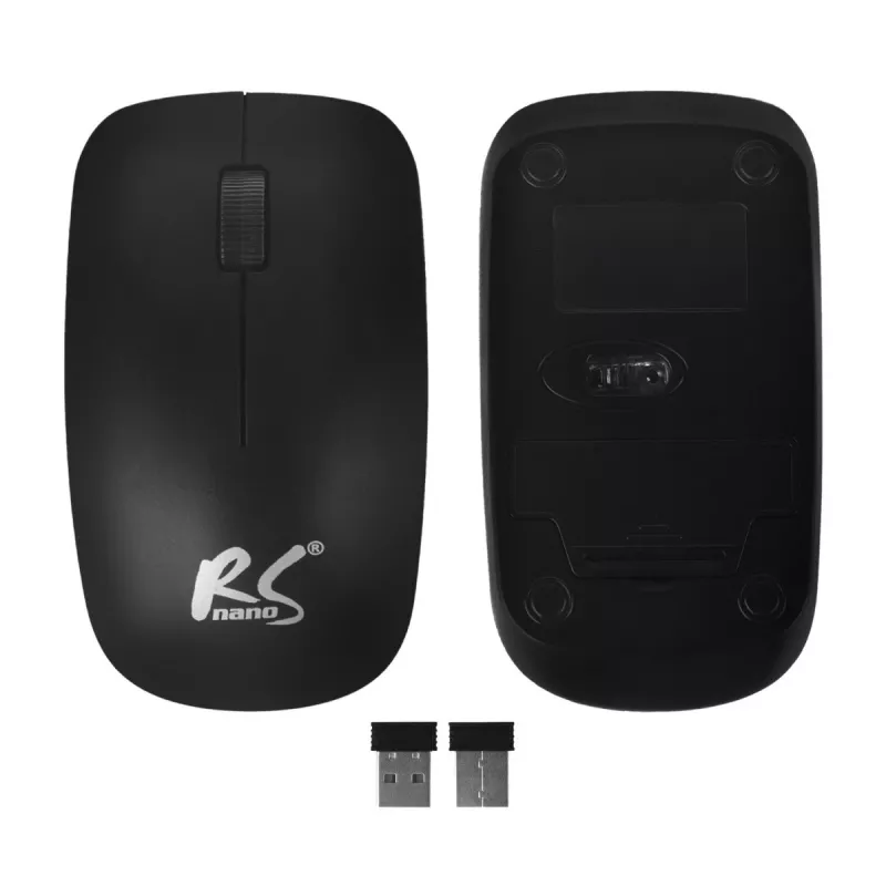 Conjunto de teclado e rato sem fios NanoRS com design ergonómico – RS580 para uma utilização fluida e eficiente