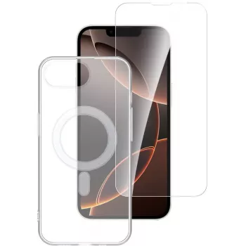 4smarts Premium - conjunto de proteção 360° - capa traseira para telemóvel - compatível com MagSafe - poliuretano termoplástico (TPU)