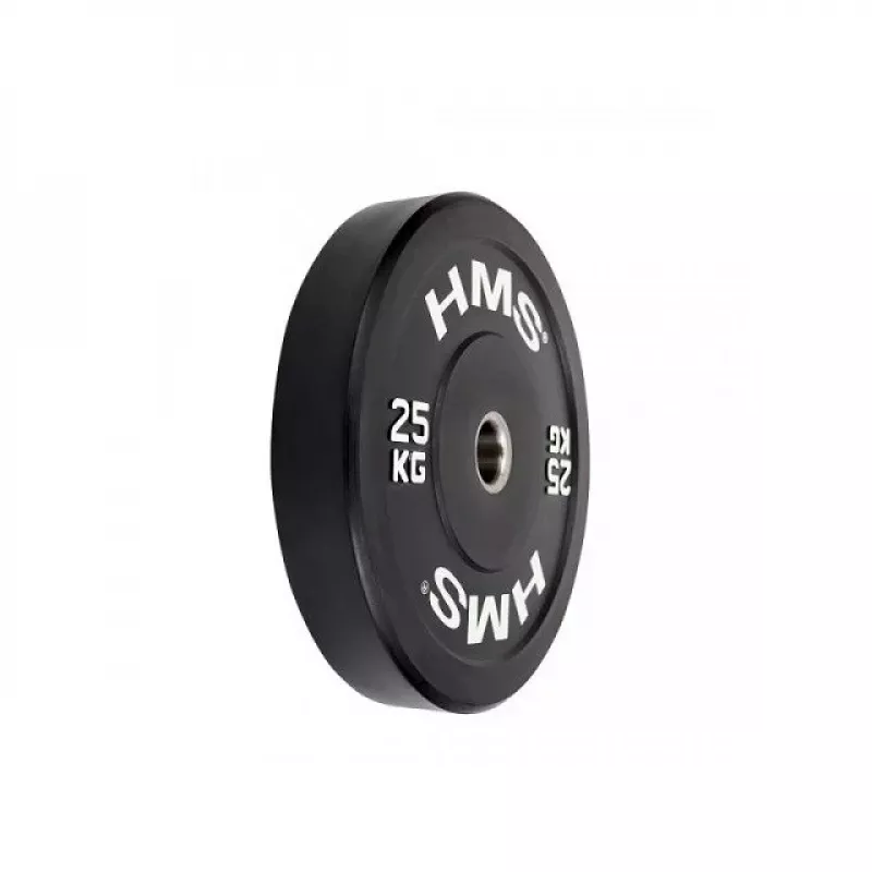 Disco olímpico bumper 25 kg preto HMS BBR25