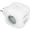 Régua de tomadas QOLTEC 52548 com 3 tomadas AC e porta USB