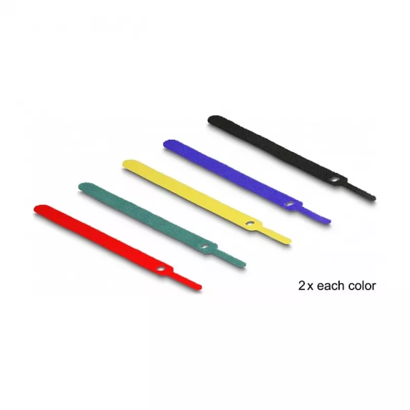 Abraçadeira de cabo de velcro DeLOCK 19076 150x12mm cores sortidas conjunto de 10