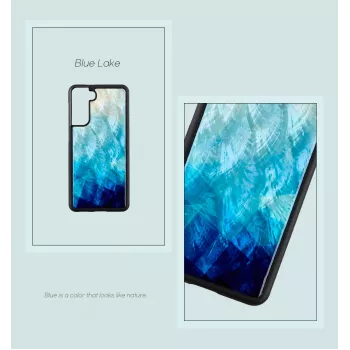 Capa de proteção iKins para Samsung Galaxy S21 em Blue Lake preto