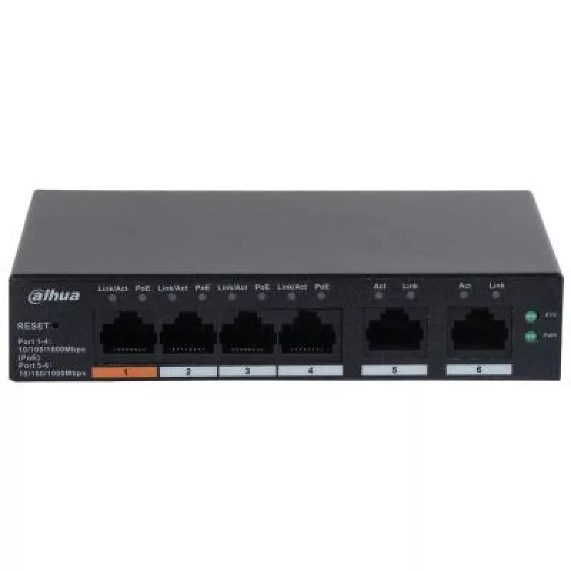 Switch de rede Dahua Technology DH-CS4006-4GT-60 gerido L2 Gigabit Ethernet (10/100/1000) Power over Ethernet (PoE) preto