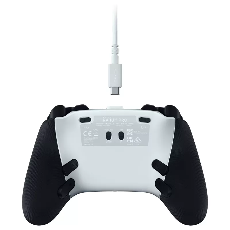 Comando sem fios Razer Raiju V3 Pro para PS5/PC, botões Pro, disposição simétrica - branco